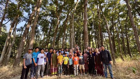 Be Well Institute team — field trip group photo in the forest