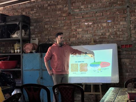 Theory class — explaining soil physical properties at the board